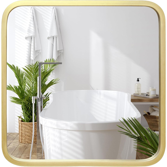 Дзеркало овальне Americanflat Spiegel Oval 30x61 см, золотий пластиковий каркас для ванної, вітальні, спальні