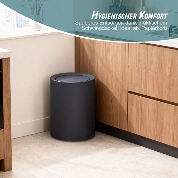 Відро для сміття Relaxdays з кришкою-качалкою, 13 літрів