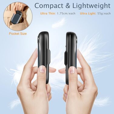 Електричні грілки для рук USB, перезаряджувані, набір 2 шт. - 12 годин роботи, для жінок та чоловіків, Raynaud, Outdoor, кемпінг, полювання, катання на лижах, гольф