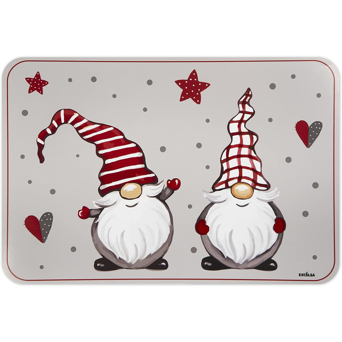 Excelsa Гномі серветки для столу, набір 6 шт, поліпропілен, червоний та зелений кольори