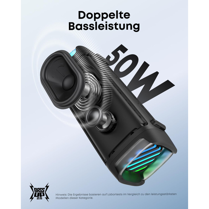 Soundcore Boom 3i від Anker – водонепроникна Bluetooth колонка для активного відпочинку, 50W, IP68, 16 годин, світлодіодна підсвітка, TWS, для каякінгу, риболовлі, кемпінгу