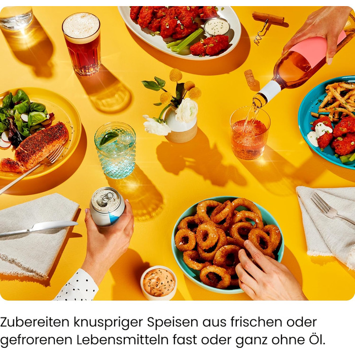 Фритюрниця повітряна CHEFMAN з подвійним кошиком 5.6L, цифрове управління, чорна