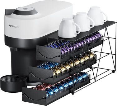 Тримач для капсул Vertuo/Nespresso (90 шт.) - металевий, чорний