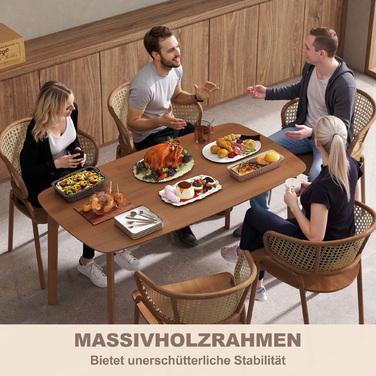 Стіл обідній, стиль кантрі, лакована поверхня, дерево, 150 x 80 см, коричневий