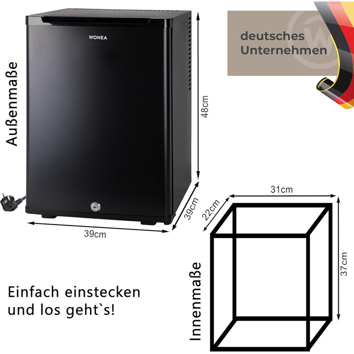 Міні-холодильник 28 літрів: безшумний, з замком, для вина, з підсвіткою, дверцята відкриваються з обох сторін