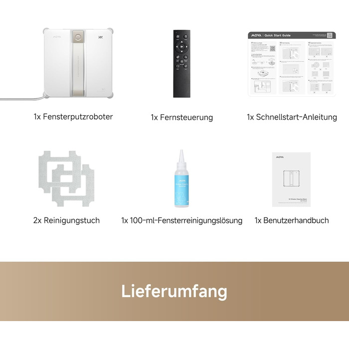 Робот для миття вікон MOVA N1, компактний, система подвійного розпилення, 8000 Па, безпечний, інтелектуальна навігація, повне покриття, все в одному