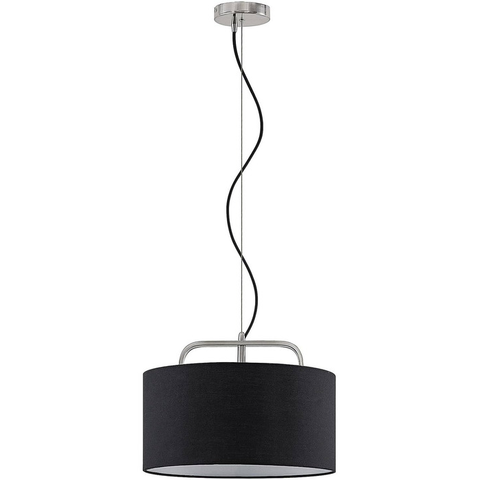 Підвісний світильник Lindby 'Jevanna (Modern) з алюмінію з металу для вітальні та їдальні (1 полум'я, E27) - Текстильний підвісний світильник, Обідня настільна лампа, Підвісна лампа, Підвісний світильник, Світильник для вітальні
