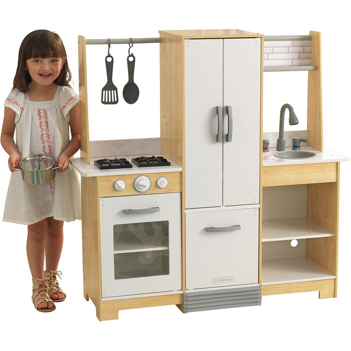 Дерев'яна дитяча кухня KidKraft Modern Day з аксесуарами, іграшкова кухня для дітей від 3 років, 53423