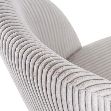 Набір з 2 стільців для їдальні B&D home® Vicky – оббивка з тканини Cord, сірий колір, ергономічна спинка, дерев'яні ніжки, дизайн модерн-кантрі для кухні, їдальні та вітальні