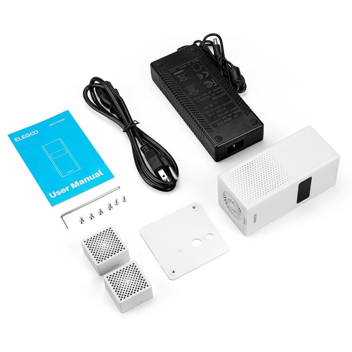 Повітряочисник ELEGOO для 3D-принтерів: видаляє TVOC, сумісний з Mars 4, Saturn 3, Saturn 2, розмір 210x247x410 мм (з міні-нагрівачем)