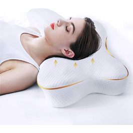 Подушка для шиї DIKI подушка для голови Подушка з піни з ефектом пам'яті, Ортопедична ергономічна подушка від болю в шиї, регульована по висоті Подушка для підтримки шиї HWS Подушка для сну для бічних сплячих сплячий на спині