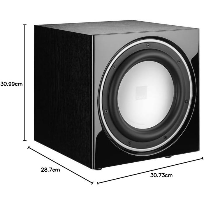 Активний сабвуфер DALI SUB E-9 F, 9 алюміній, 170 Вт RMS, 220 Вт піковий, елегантний дизайн, попелясто-чорний