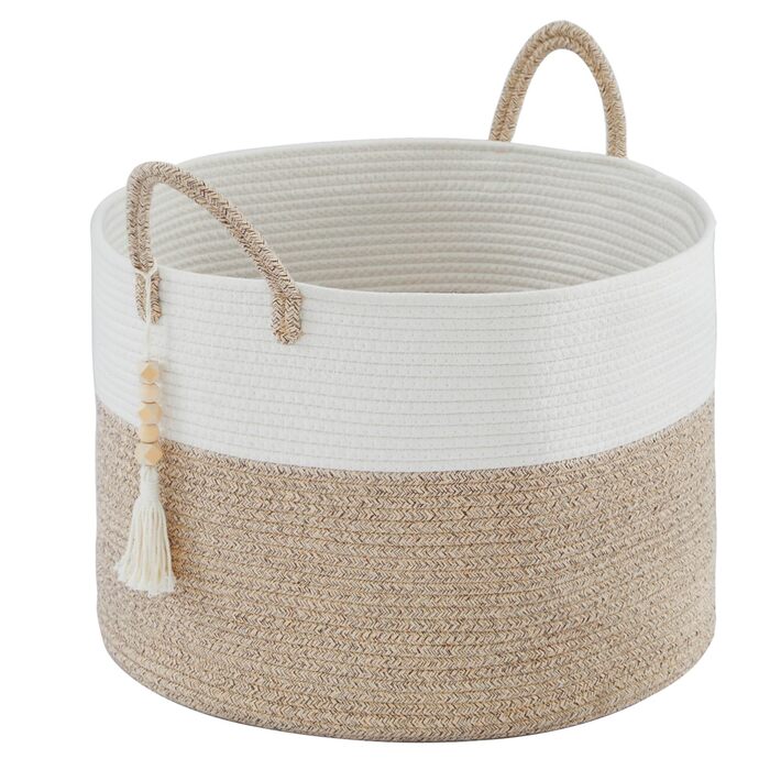 YOUDENOVA Плетіний кошик для білизни великий 65л, кошик для зберігання, кошик для ковдр, іграшок, для вітальні, дитячої кімнати, коричневий 50x33 см