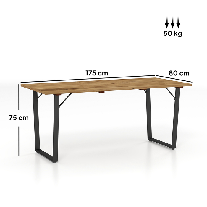 Outsunny Garden Стіл Дерево 175x80 см Атмосферостійкий балконний стіл з отвором для парасольки Фуршетний стіл Кемпінговий стіл на 6 осіб Стіл для патіо Обідній стіл на відкритому повітрі для саду, патіо Балкон Brown