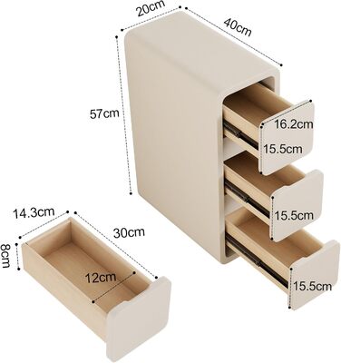 Нічний столик AQIMUELE з 2 шухлядами, білий, 30 см, без встановлення, з обшивкою з екошкіри, для спальні/вітальні