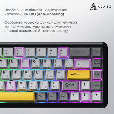Клавіатура механічна бездротова Ajazz AK680 MAX (8+8K) Magnetic Switch RGB Wireless/BT/USB Black