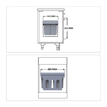 Relaxdays Вбудована кухня для сміття 2x 15 літрів