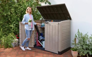 Keter Store it Out Max чорна бокс для сміття 1200 л, пластикова ємність для сміттєвих баків, вуличний контейнер