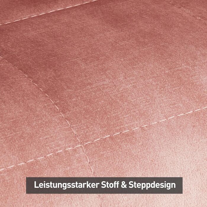 CLIPOP Комплект стільців для їдальні з підлокітниками, м'яке крісло, оббивка з штучної шкіри, для кухні, вітальні (6 шт., оксамит персиково-рожевий)