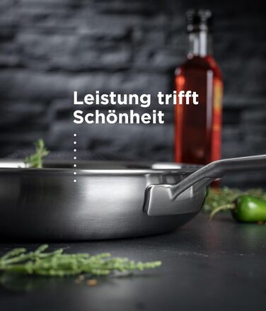 Сковорода KUHN RIKON CULINARY Fiveply 28 см, нержавіюча сталь, без антипригарного покриття, 5-шарове покриття