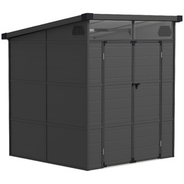 Сарай Outsunny 1,9 x 1,9 м, інструментальний сарай з пластику, з замикаючими дверима, 2 вентиляційні отвори, темно-сірий