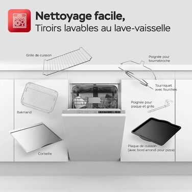 TurboTronic Цифровий Конвекційний Духовий Шовкопряд - XXL 32 літри з поворотним шампуром для курки 5 в 1 Міні-духовка, сушарка та фритюрниця Airfryer від 25°C (Чорний)