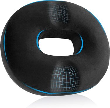 Подушка для сидіння HOMCA Orthopedic Memory Foam Donut, ергономічна для інвалідного візка, автомобіля, офісу, 45x40x9 см