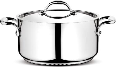 Каструля Lagostina Accademia Lagofusion з ручками та кришкою, нержавіюча сталь, срібна, 16 см