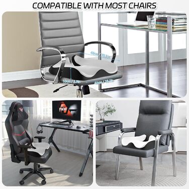 Ортопедична подушка для сидіння на офісне крісло, для спини, з memory foam, сіра