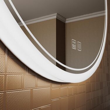 LED дзеркало для ванної кімнати KWW, регульована колірна температура, протитуманне, диммування, 60x60 см