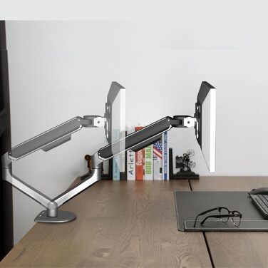 Кріплення для монітора 3IDEE Flexi-Lite: 2 монітори, 17-32 дюйми, до 9кг, VESA 75x75/100x100, регульована висота, сірий колір