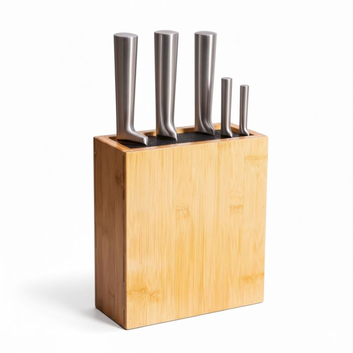 Блок для ножів Relaxdays з бамбука та вставкою з щетиною