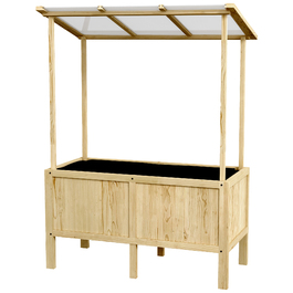 Підвищене грядка з дахом, дренажні отвори, флізелінова підкладка, стійка до погодних умов, сосна, 110x60x152 см