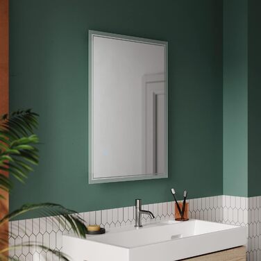 Дзеркало для ванної кімнати Badspiegel 80x60 з підсвічуванням та антизапарюванням LED, 3 колірні температури, IP44, настінне