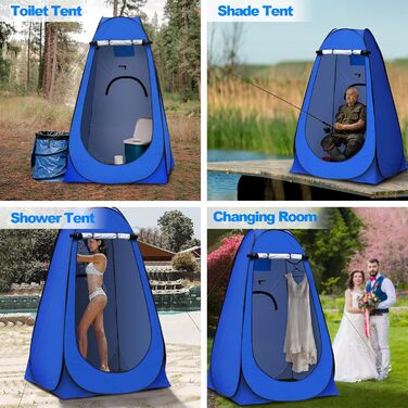 Намет для туалету TUKAILAI для кемпінгу, душовий намет, Pop-Up, 150x150x190 см, блакитний