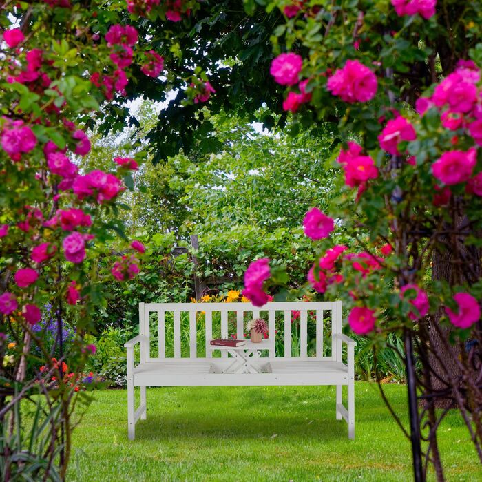 Відпочинкова лавка Relaxdays з білим столиком