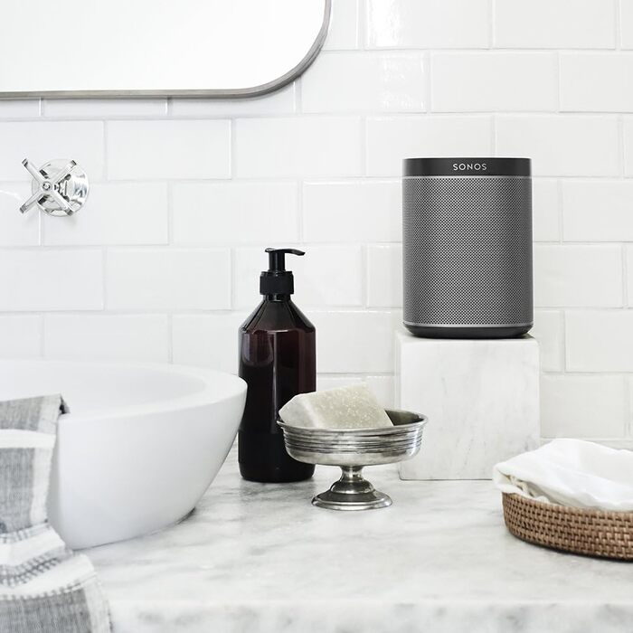 Sonos Play:1 розумна колонка, чорна – компактна та потужна Wi-Fi акустика для безмежного музичного стрімінгу, вологостійка мультирум колонка