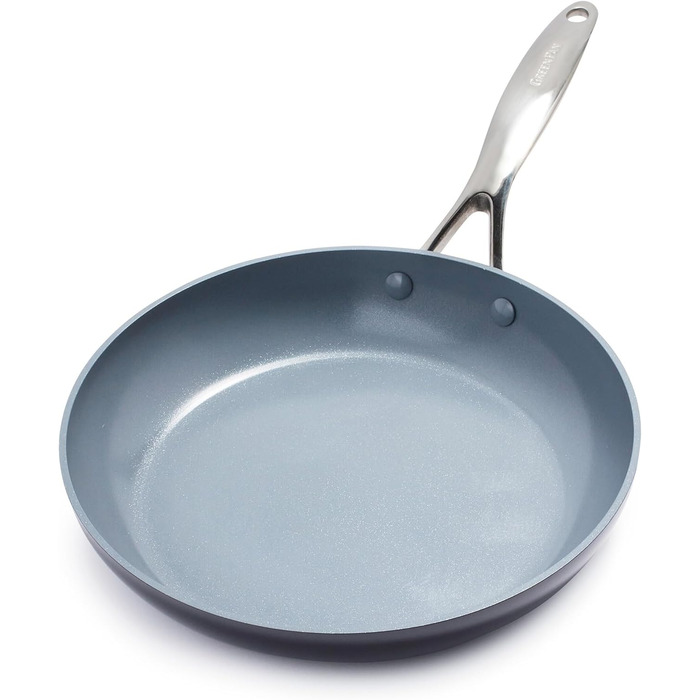 Сковорода GreenPan Valencia Pro з антипригарним покриттям Harteloxierte Gesunde Keramik, 20 см та 26 см, без PFAS, з нержавіючою ручкою, для індукційних плит, можна мити в посудомийній машині та використовувати в духовці, сіра