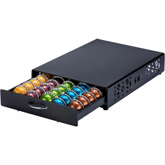 Тримач для капсул Vertuo Rice Rat – 50 капсул, чорний, скляний, для Nespresso Vertuo