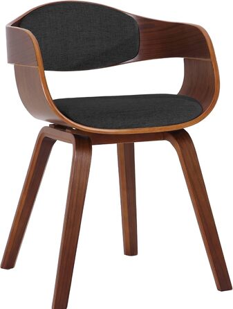 Обідній стілець CLP Kingston: ергономічний, з дерев'яним каркасом, 150 кг, горіх/темно-сірий