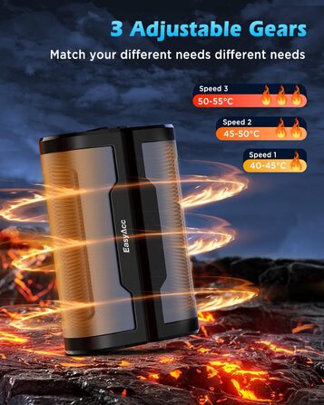 EasyAcc Портативний акумуляторний гріти руки чорного кольору - великий (сірий)