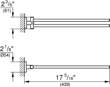 Тримач для рушників GROHE Start, подвійний, поворотний, хром, 41183000