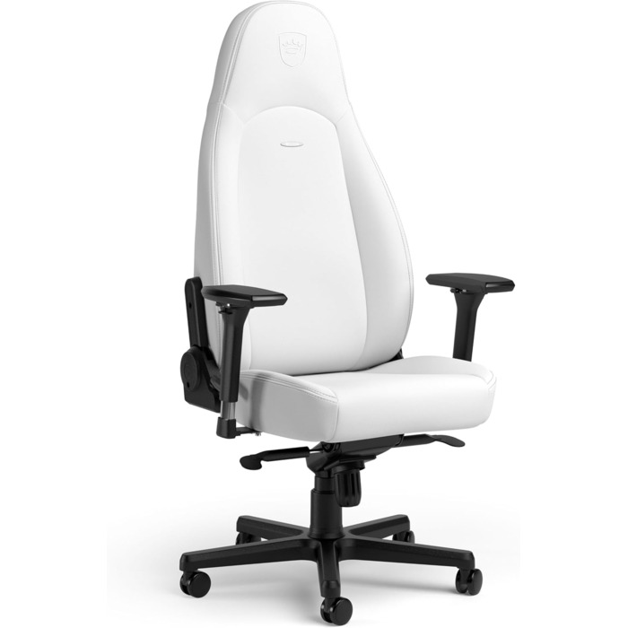 Noblechairs ICON Cognac/Schwarz: Ігровий крісло Noblechairs з підлокітниками, до 150 кг, ергономічний офісний крісло з підлокітниками, штучна шкіра, з подушкою