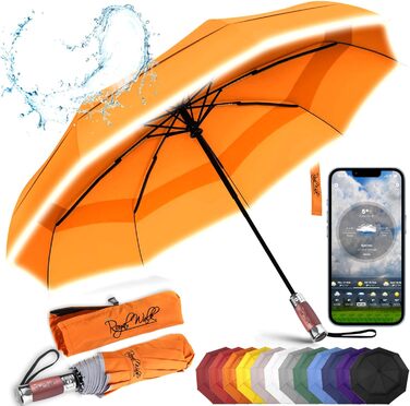 Автоматична вітрозахисна парасолька Royal Walk Umbrella Stormproof (помаранчева)