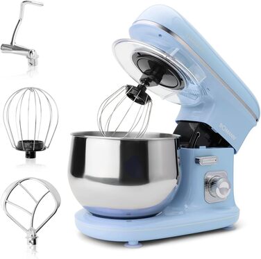 Кухонна машина Bomann 1100 Вт | 5л чаша | міксер, гак для тіста, насадка для збивання | для 3 кг тіста | KM 6030 CB блакитна
