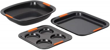 Форма для випічки Yorkshire від LE CREUSET, 12 шт., діаметр 7 см, з антипригарним покриттям, для закваски, з вуглецевої сталі, антрацит/помаранчевий