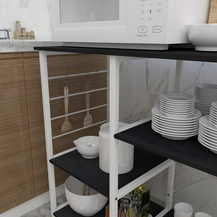 Стелаж кухонний SogesHome 90 x 40 x 83 см, SH-171-BK, чорний горіх