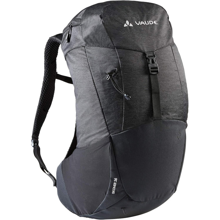 Жіночий туристичний рюкзак з вентиляцією спини - з дощовиком (One Size, чорний), 24L -