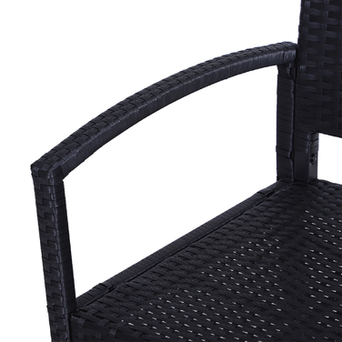 Садова лавка Outsunny Poly Rattan 2-місна паркова лавка зі сталевим каркасом і плетеним чорним W122 x D60 x H87 см для саду та патіо