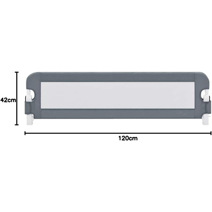 Бортик для ліжка дитячого vidaXL 150x42 см сірий, захист від випадання для малюків та дітей